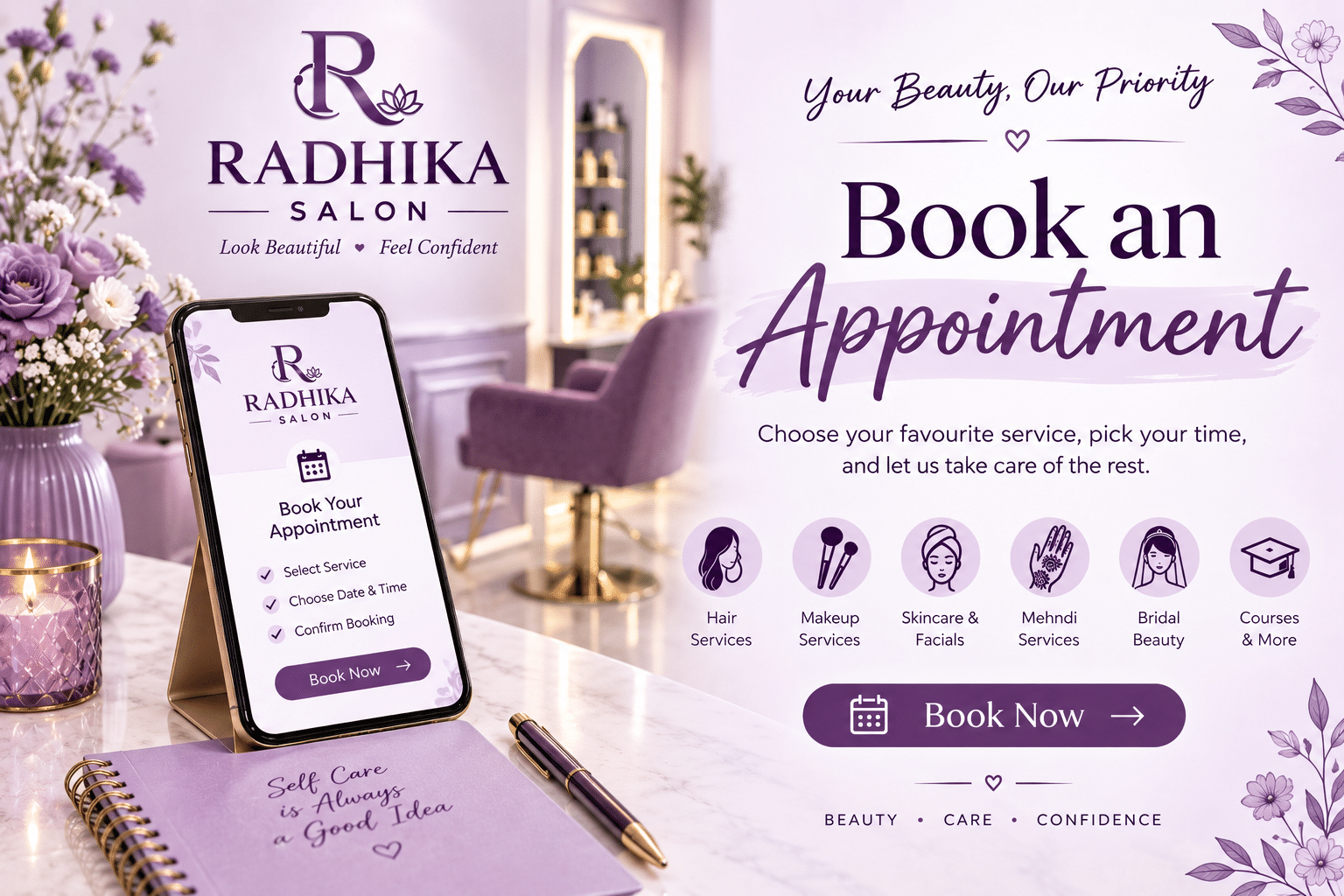Book an appointment for Radhika Beauty salon