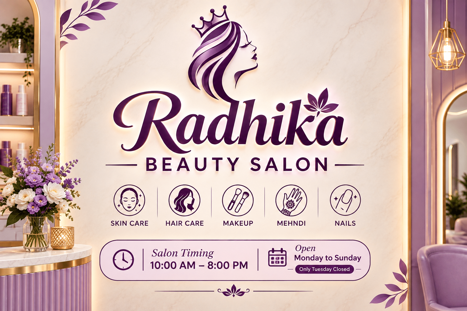 Radhika Salon timing